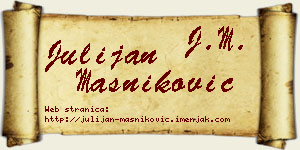 Julijan Masniković vizit kartica